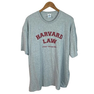 TS922 Mens Delta Pro Weight Harvard Law Just Kidding Funny Crewneck T Shirt 2XL